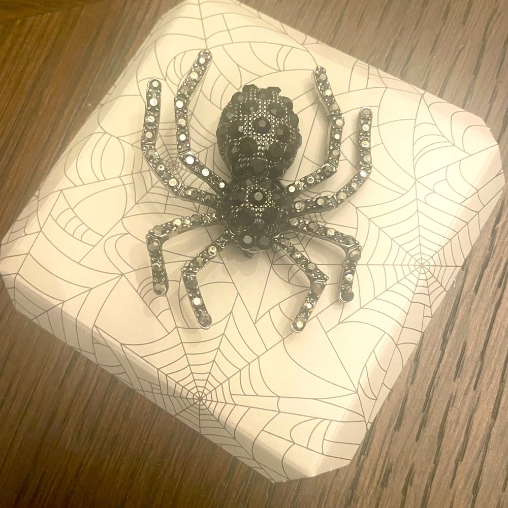 2/$25 Halloween brooch -a great Halloween jewellery-gem studs - SPIDER SPOOKY